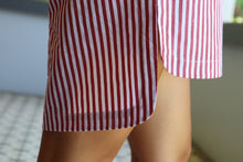 Load image into Gallery viewer, Classic Nightshirt - Maroon Stripe