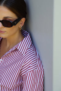 Classic Nightshirt - Maroon Stripe