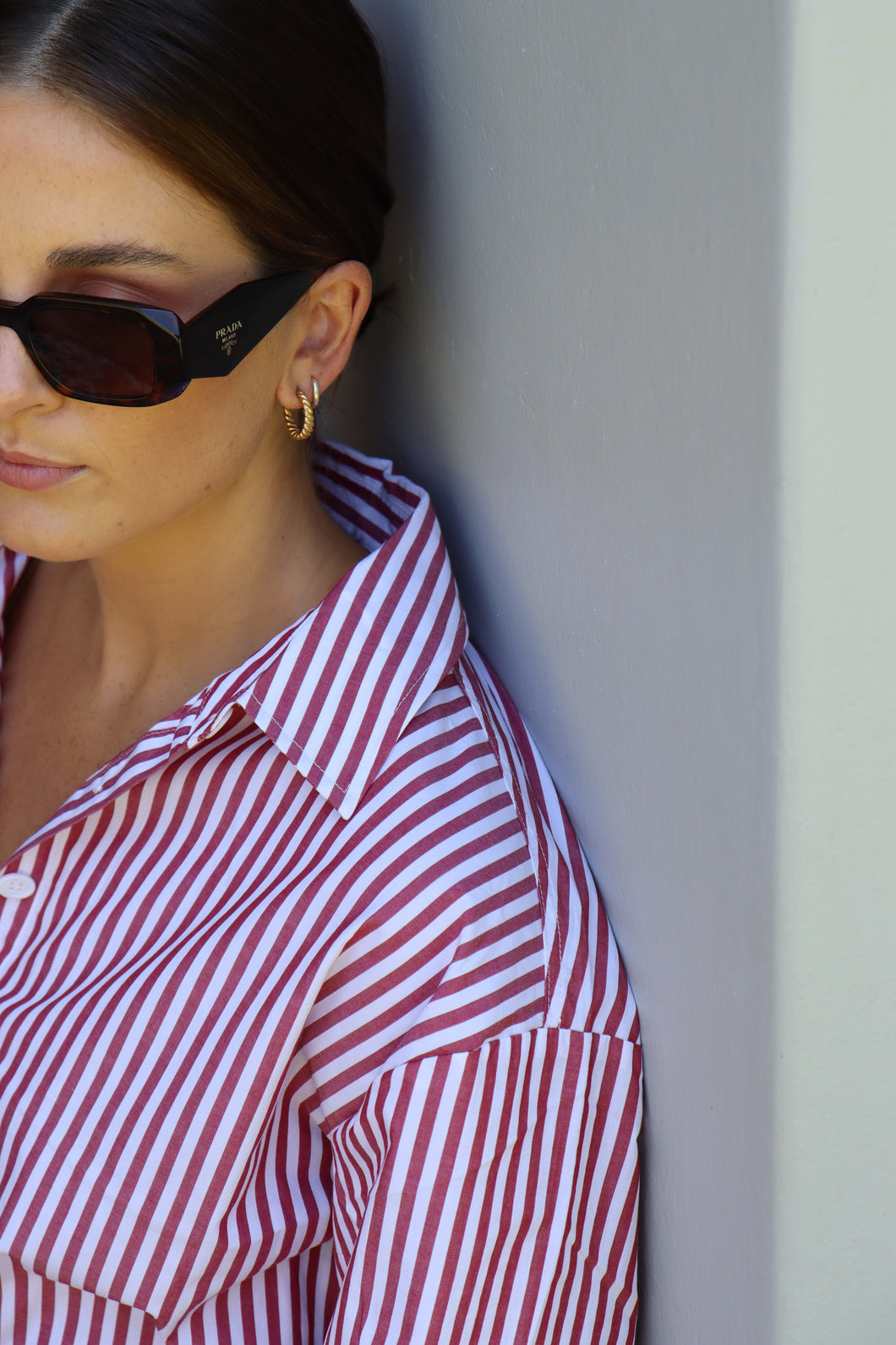 Classic Nightshirt - Maroon Stripe