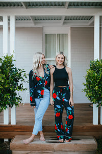 Pyjama Set - Black Floral